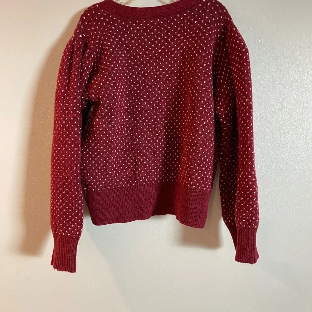 Old Navy Burgundy snowflake Patterned Cardigan girls size 8